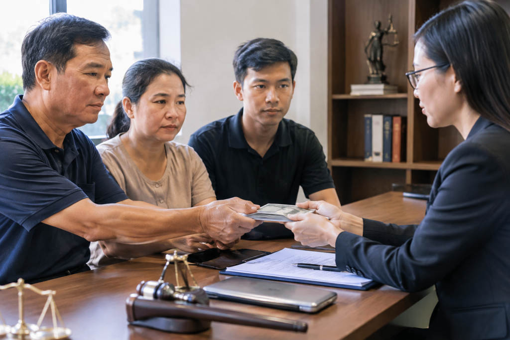 Formal Document Handover at Meeting Table