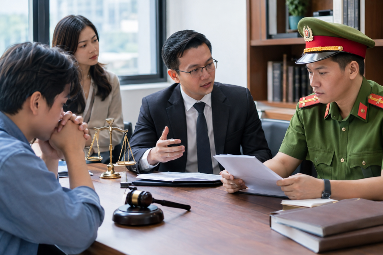 Legal Discussion at the Office Desk