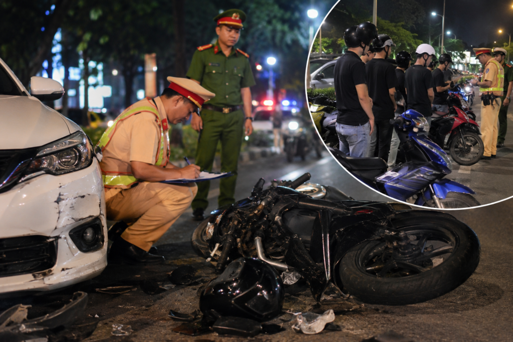 Night-Time Motorcycle Accident Investigation